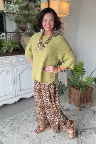 Cheetah Girl Pants Latte by Umgee Pants Umgee