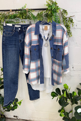 Dayshift Shacket Denim by Easel