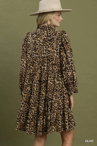 Averly Dress Olive Leopard by Umgee
