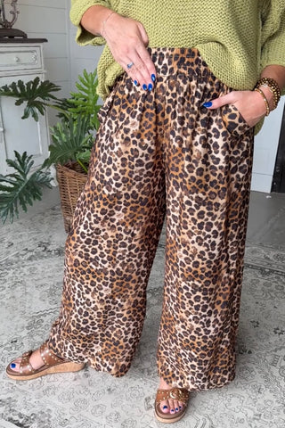 Cheetah Girl Pants Latte by Umgee Pants Umgee