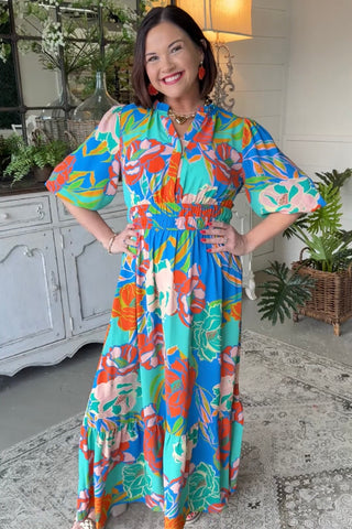 Sylvia Long Dress Ocean