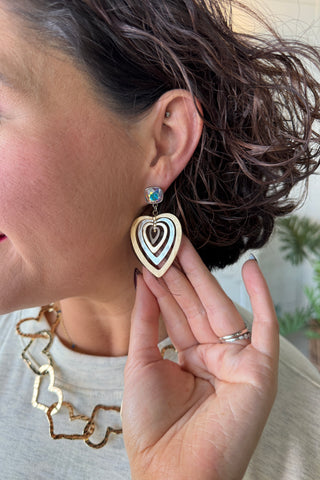 Lovejoy Earrings Silver/Gold by Pink Panache Earrings Pink Panache