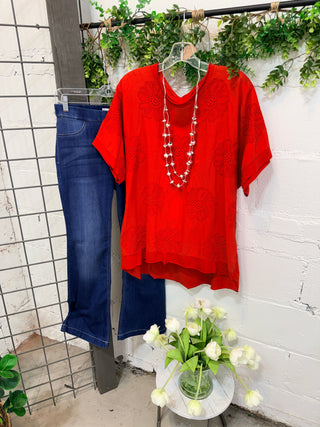 Jamison Top Red Shirts & Tops Giada Fashion