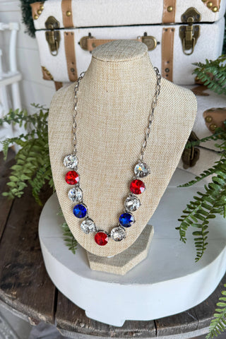 Bedazzled Necklace Silver USA