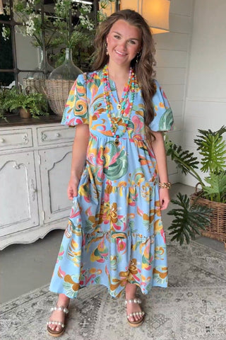 Chasity Midi Dress Sky Mix carol's boutique Chasity Midi Dress Sky Mix carol's boutique