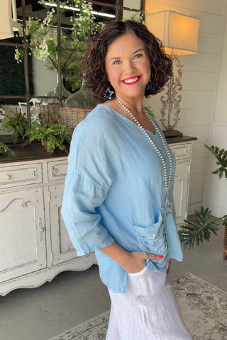 Charlize Top Blue Shirts & Tops Sole Luna