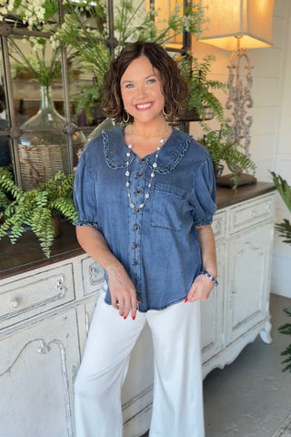 Simple Life Top Denim by Easel Shirts & Tops Easel
