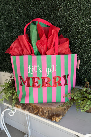 Lets Get Merry Tote Multi Tote Faire-Shiraleah