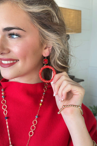 Launch Earrings Red Earrings Pink Panache