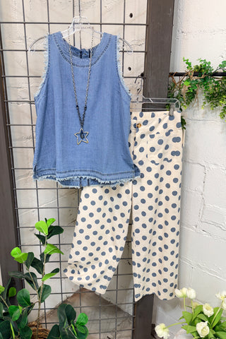 Pips Polka Pants Blue by Jodifl Pants Jodifl