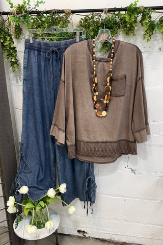 Denisha Top Blue Shirts & Tops MuMu