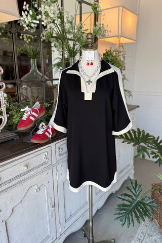 Rachel Dress Black/Ivory