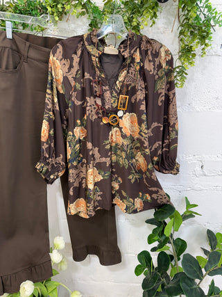 Lennox Top Brown by Umgee
