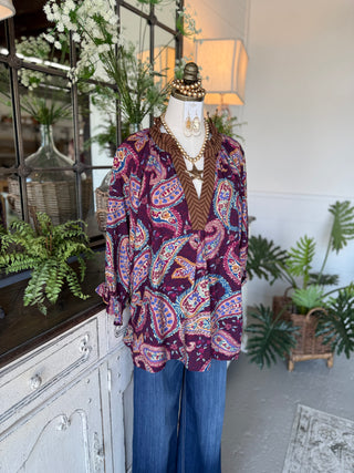 Jennifer Top Plum by Umgee Shirts & Tops Umgee