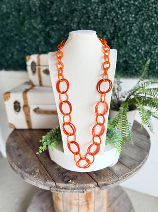 Circle Time Necklace Deep Orange Necklaces L & B Creations