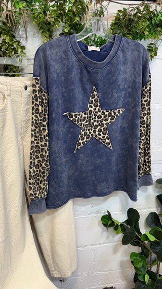 Star Hunter Top Blue/Leopard Shirts & Tops Sage & Fig
