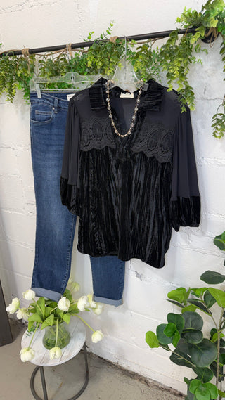 Lacy Lady Top Black by Umgee