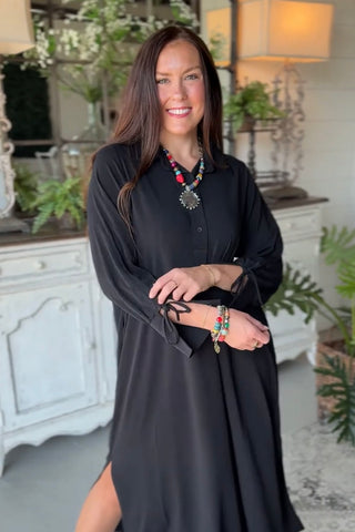 Janet Long Dress Black by Umgee Dresses Umgee