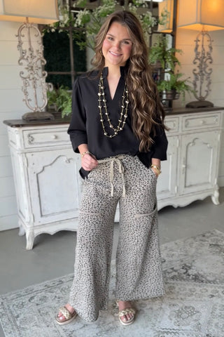 Leopard's Lair Pants Ash Mocha by Easel
