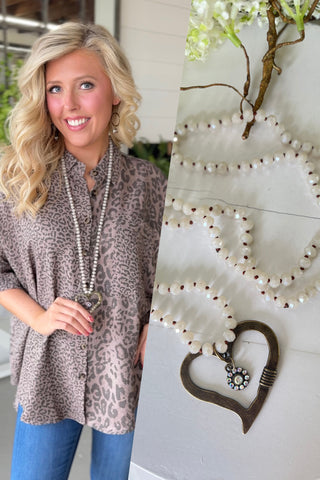 Heart's Desire Necklace Bronze/Ivory Bead Necklaces BFF