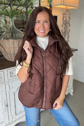 Cool Change Vest Brown Puff Vest Original USA