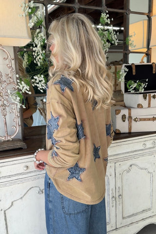 Star Swept Top Brown Shirts & Tops Sage+Fig