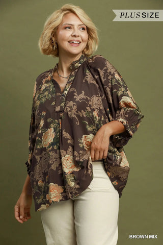 Lennox Top Brown by Umgee Shirts & Tops Umgee