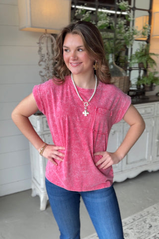 Dawson Top Red Shirts & Tops Zenana