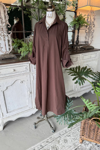 Patti Long Dress Brown by Umgee Dresses Umgee