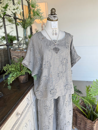 Blakely Linen Top Taupe Shirts & Tops New Afeis