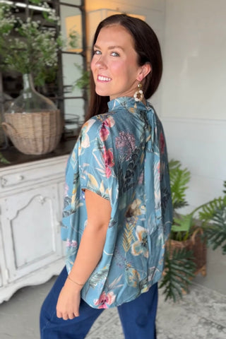 Ricki Top Teal by Umgee