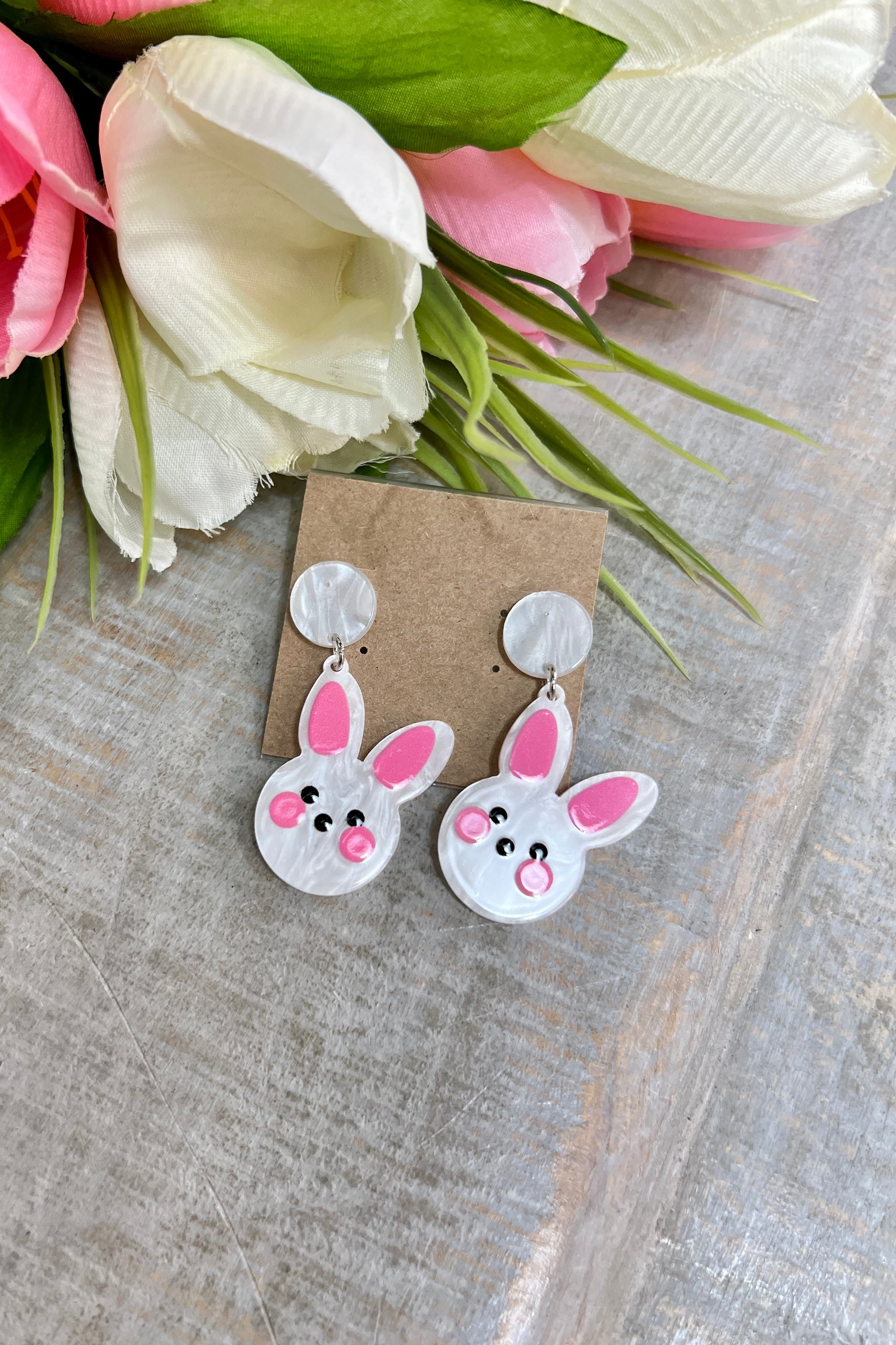 Sugar Bunny Earrings  carol's boutique One Size Bunny Face 