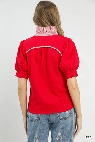 Natasha Top Apple Red by Umgee Shirts & Tops Umgee