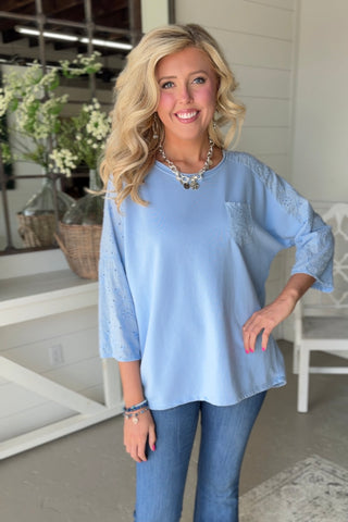 Vivie Light Blue Shirts & Tops MuMu/JY