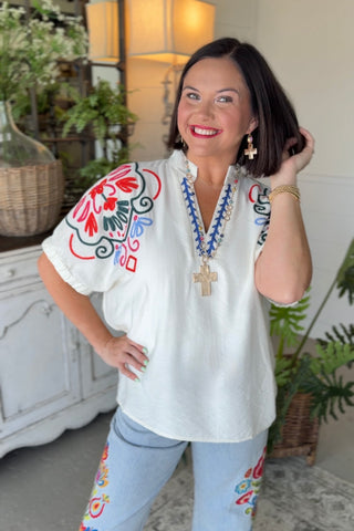 Summer Days Top Cream by Umgee Shirts & Tops Umgee