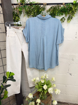 Babs Top Lt Denim Shirts & Tops Be Cool