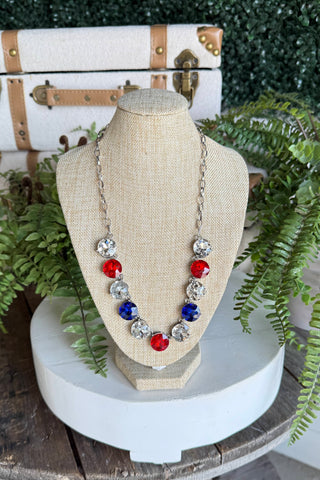 Bedazzled Necklace Silver USA