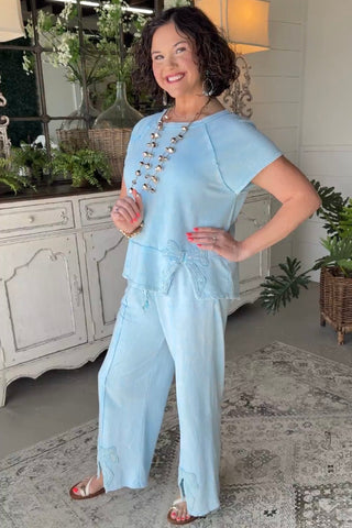 Little Darlin Top Blue limited stock Shirts & Tops J Her