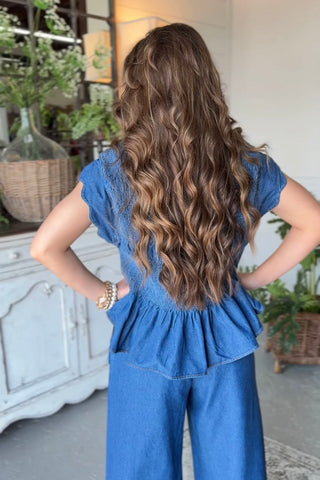 Kirsten Top Denim by Umgee RESTOCK Shirts & Tops Umgee