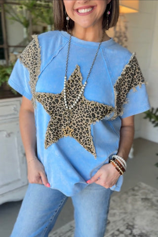 Star of the Jungle Top Sky Blue Shirts & Tops Sage+Fig