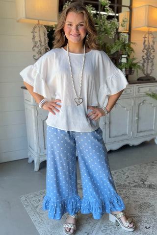 Domino Pants Lt Denim Pants Vine & Love