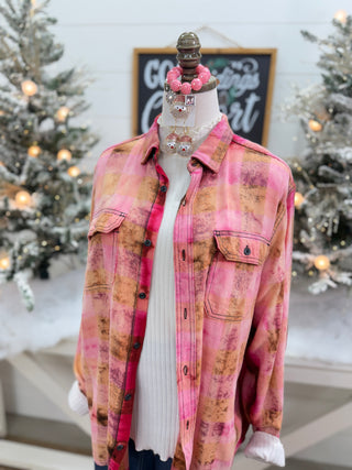 Rosey Santa Red Multi Shacket Shacket J coons