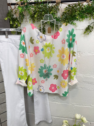 Miss Daisy White/Multi sweater YOLLY