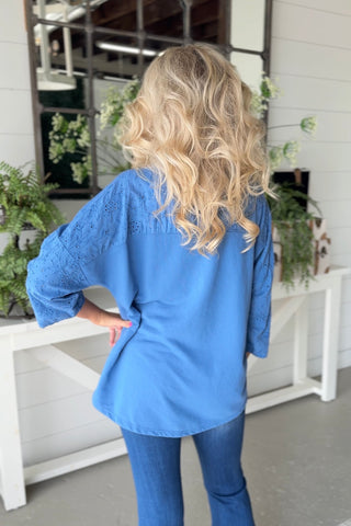 Vivie Blue Shirts & Tops MuMu/JY