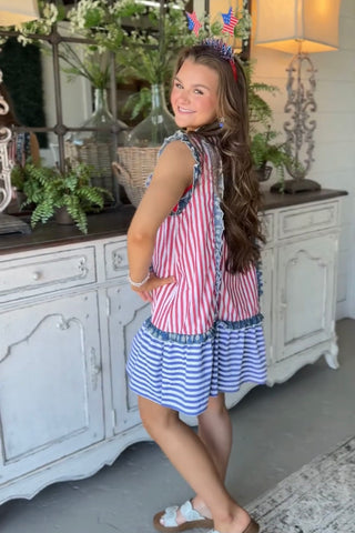 One Nation Dress Red/Blue Dresses Fantastic Fawn