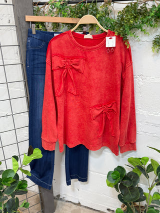 Bow Up Bow Down Red Shirts & Tops Sage & Fig