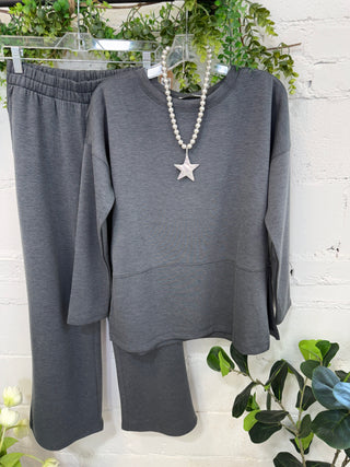 Next Level Pant Set Charcoal Top & Pant Set Zenana