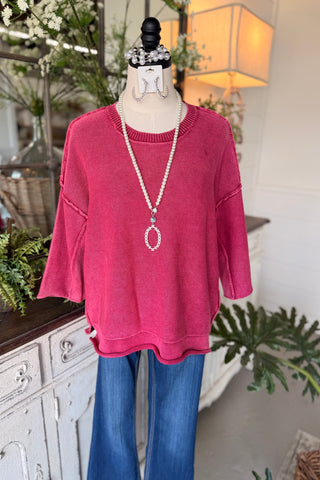 Janie Sweater Cabernet Sweater Zenana