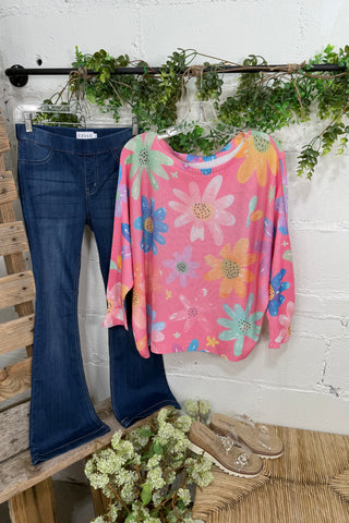 Daisy Dreamin Pink/Multi sweater OHLALA