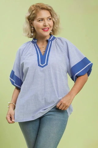 Dempsey Top Blue by Umgee Shirts & Tops Umgee